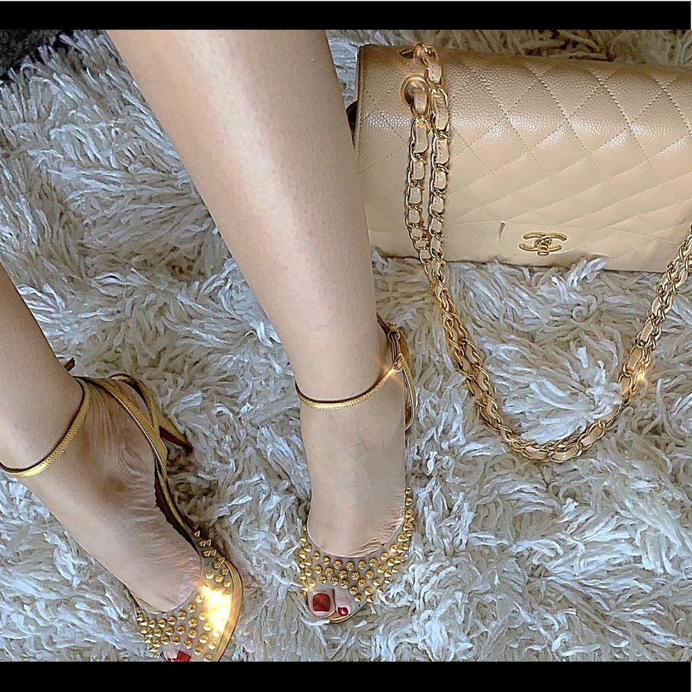 Christian Louboutin's clear gold pike heels - Picture 3 of 5